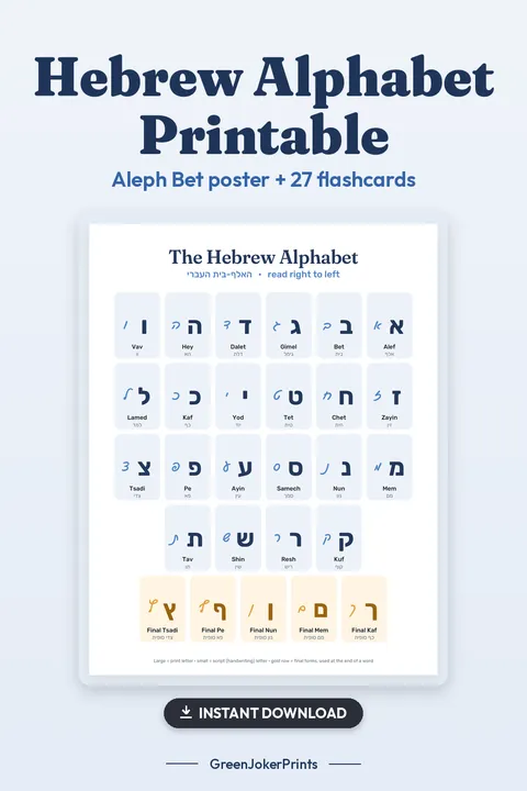 ערכת אותיות האלף־בית העברי להדפסה